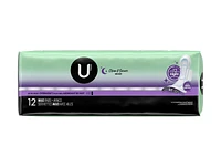 U by Kotex Clean & Secure Overnight Maxi Pads with Wings - Extra Heavy Absorbency