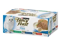 Fancy Feast Cat Food Variety Pack - Paté Seafood Supper - 12 x 85g