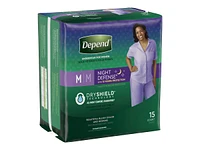 Depend Night Defense Adult Overnight Incontinence Underwear for Women - Blush - Medium - 15 Count