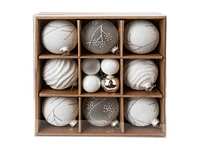 Danson Decor Christmas Tree Ornament Set - 16 Balls - White/Frosted