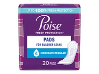 Poise Incontinence Pads - Moderate Absorbency - Regular - 20 Count