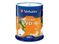 Verbatim 16X Inkjet-Printable DVD-R Discs - 4.7GB - 100's