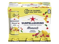 Sanpellegrino Momenti Sparkling Water - Lemon and Raspberry - 6 x 330ml