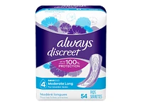 Always Discreet Incontinence Pads - Long - Moderate - 54's