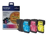 Brother LC61CL 3 Pack Colour Ink Cartridges - Cyan / Yellow / Magenta - LC613PKS