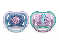 Philips Avent Ultra Air Pacifier Set - 6-18 Months - Puffer Fish / Sea Horse - 2 pack