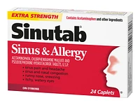 Sinutab Sinus & Allergy Extra Strength Caplets - 24's