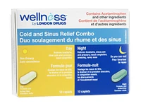 Wellness by London Drugs Cold and Sinus Relief Combo Caplets - 20's