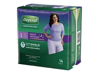 Depend Night Defense Incontinence Underwear for Women - Overnight Absorbency - Large - 14 Count