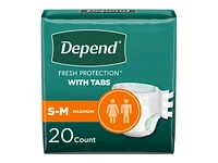 Depend Fresh Protection Unisex Incontinence Briefs - Maximum - Small/Medium - 20's