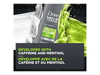 Dove Men + Care Fresh + Clean 2 in 1 Shampoo and Conditioner - Caffeine + Menthol - 750ml