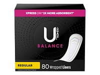 U by Kotex Balance Daily Wrapped Pantyliner - Regular - 80s