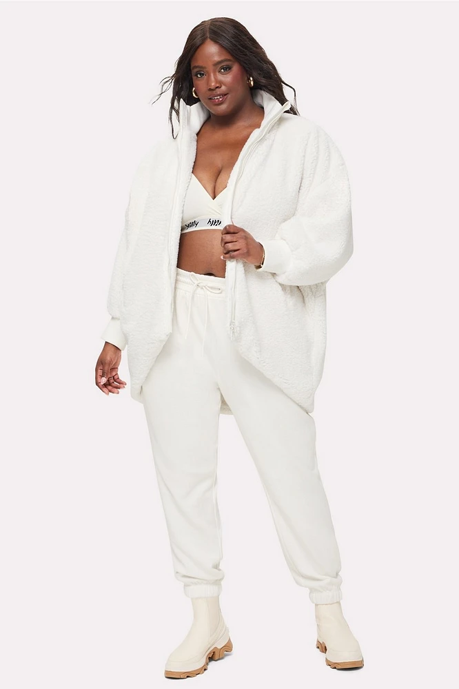 Oversized Teddy Cocoon Jacket