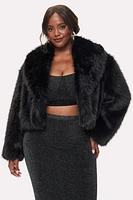 Cropped Faux Fur Jacket