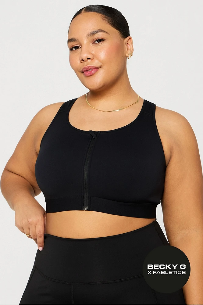 Front Zip High Impact Sports Bra