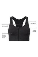 Front Zip High Impact Sports Bra