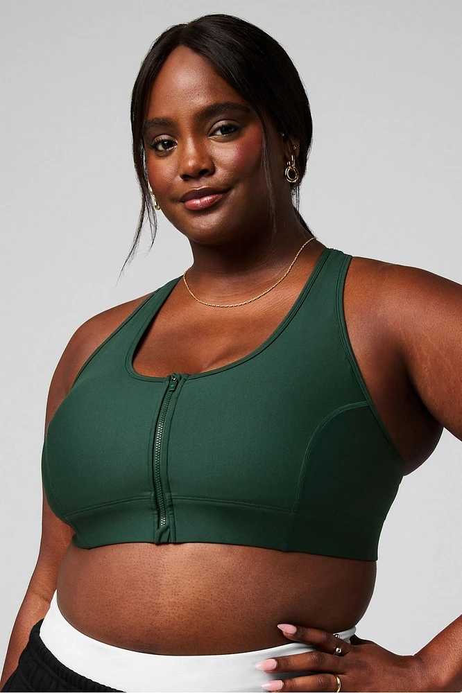 On-The-Go Front Zip Medium Impact Sports Bra