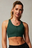 On-The-Go Front Zip Medium Impact Sports Bra