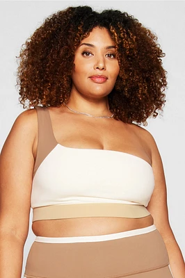 Color-Blocked Asymmetrical Low Impact Bra