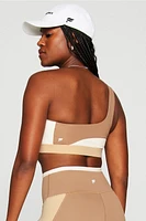 Color-Blocked Asymmetrical Low Impact Bra