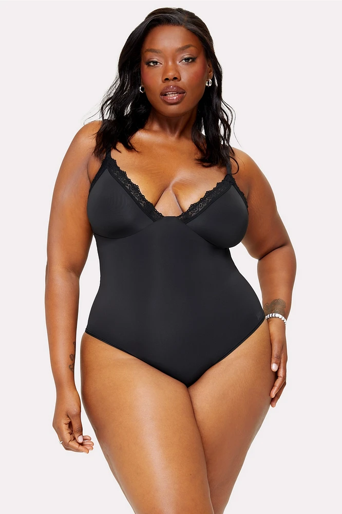 Smoothed Reality Lace Brief Bodysuit