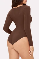 Nearly Naked Shapewear Square Neck Brief Long Sleeve Bodysuit