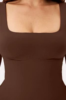 Nearly Naked Shapewear Square Neck Brief Long Sleeve Bodysuit