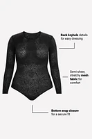Hot Mesh Long Sleeve Bodysuit
