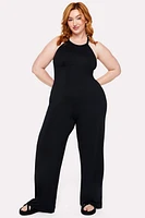 Smooth As Hell Mock Neck Halter Jumpsuit