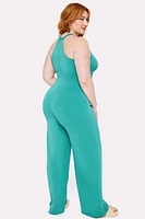 Smooth As Hell Mock Neck Halter Jumpsuit