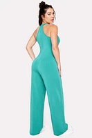 Smooth As Hell Mock Neck Halter Jumpsuit
