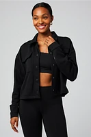 Cozy Fleece Cropped Shirt Jacket