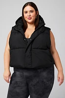 Essential Cropped Hooded Puffer Vest