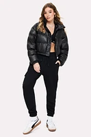 Leatherette Bomber Jacket