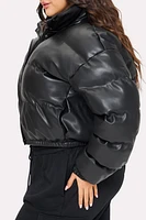 Leatherette Bomber Jacket