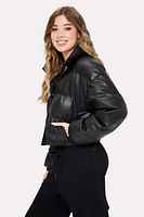 Leatherette Bomber Jacket