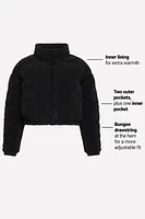 Faux Shearling Puffer Jacket