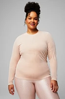 Velour Seamed Long-Sleeve Top