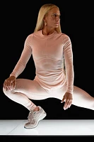 Velour Seamed Long-Sleeve Top
