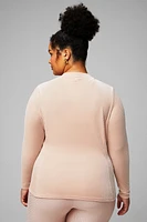 Velour Seamed Long-Sleeve Top