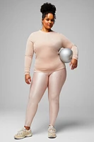 Velour Seamed Long-Sleeve Top