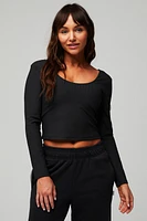 Oasis Rib Twist Long-Sleeve Top