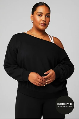 Year Round Terry Off Shoulder Sweatshirt