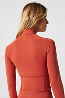 Half-Zip Long-Sleeve Crop Top