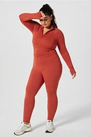 Half-Zip Long-Sleeve Crop Top