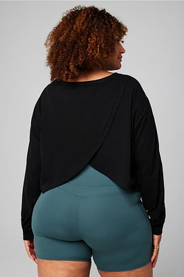 100% Cotton Cropped Boxy Long-Sleeve