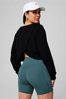 100% Cotton Cropped Boxy Long-Sleeve