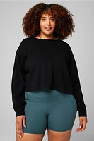 100% Cotton Cropped Boxy Long-Sleeve