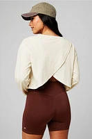 100% Cotton Cropped Boxy Long-Sleeve