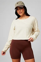 100% Cotton Cropped Boxy Long-Sleeve